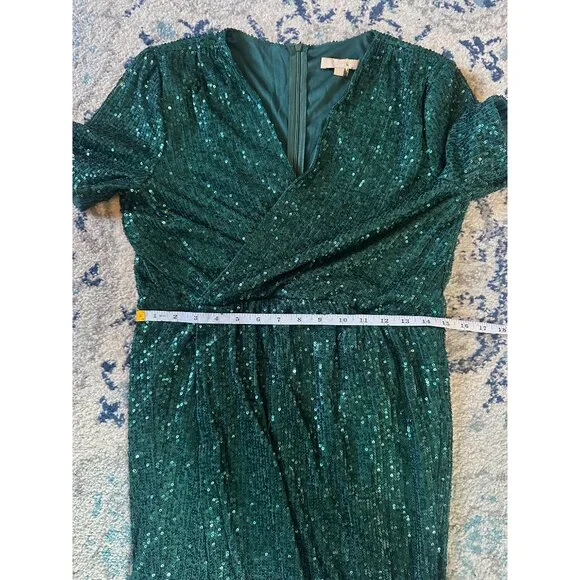 XL Baltic Born emerald green sequin mini wrap dress in Women's New without tags - Picture 7 of 10
